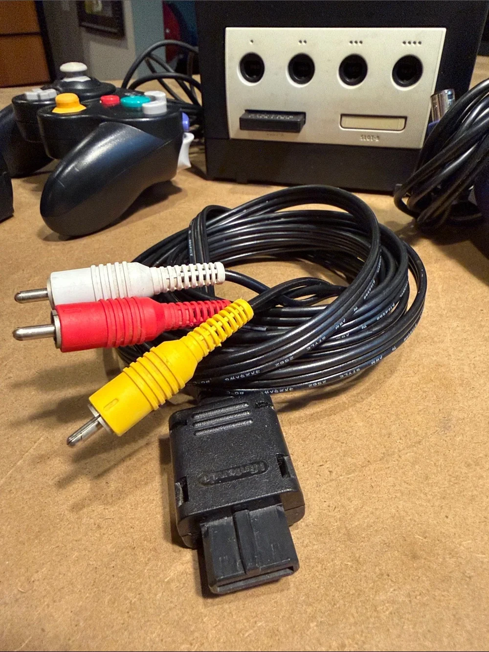 Nintendo GameCube Console. All wires included. 2 controllers. 1 Memory card.